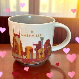 Starbucks NASHVILLE You Are Here Collection YAH 14oz Coffee Mug Cup PreLoved EUC